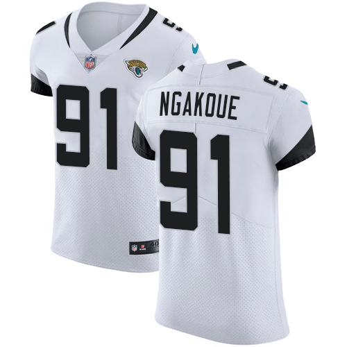 Nike Jaguars #91 Yannick Ngakoue White Men's Stitched NFL Vapor Untouchable Elite Jersey - Click Image to Close